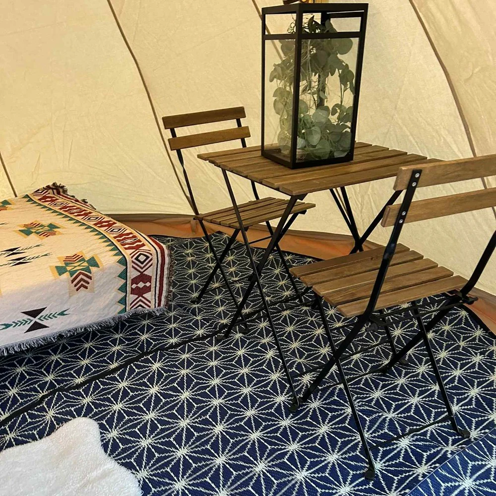 4m Tipi Tent Fireproof With Stove Hole & Flap - Image 18