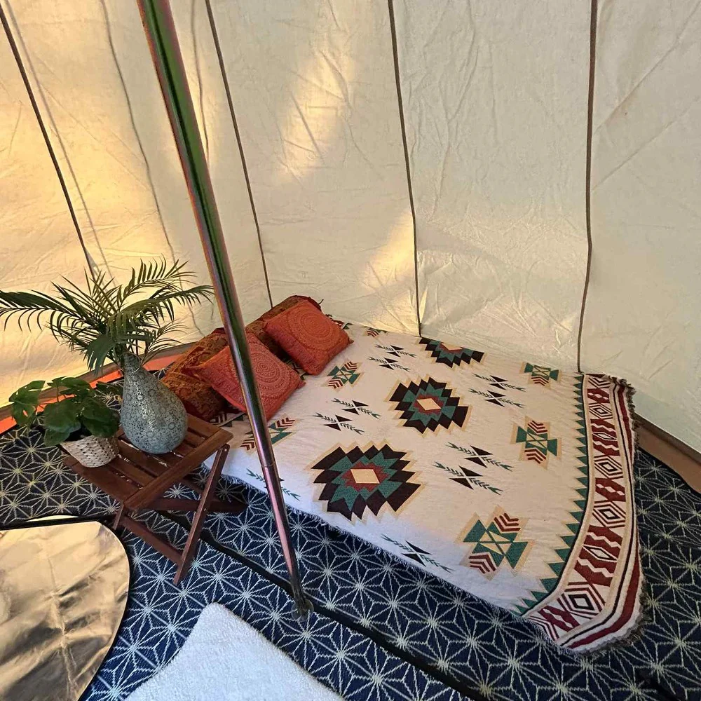 4m Tipi Tent Fireproof With Stove Hole & Flap - Image 19