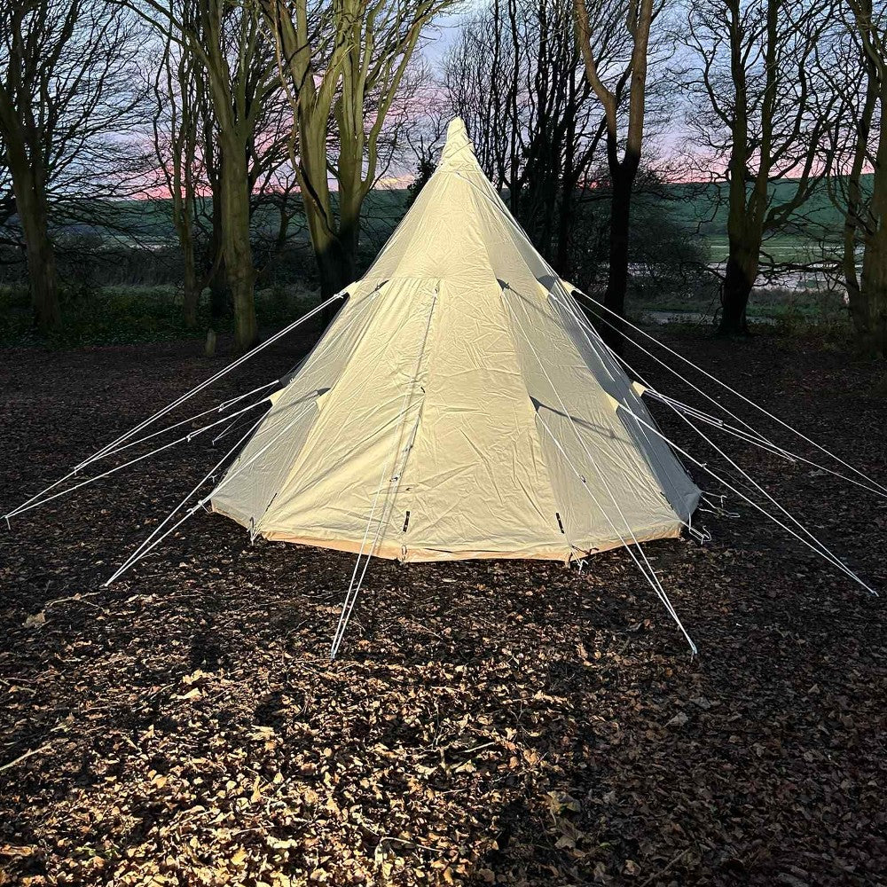 4m Tipi Tent Fireproof With Stove Hole & Flap - Image 9