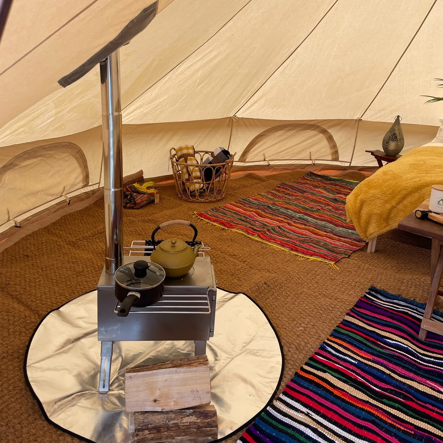5m Fireproof Bell Tent With Stove Hole & Flap - Image 4
