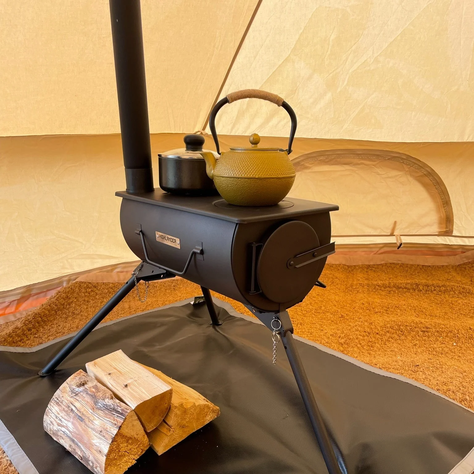 5m Fireproof Bell Tent With Stove Hole & Flap - Image 7