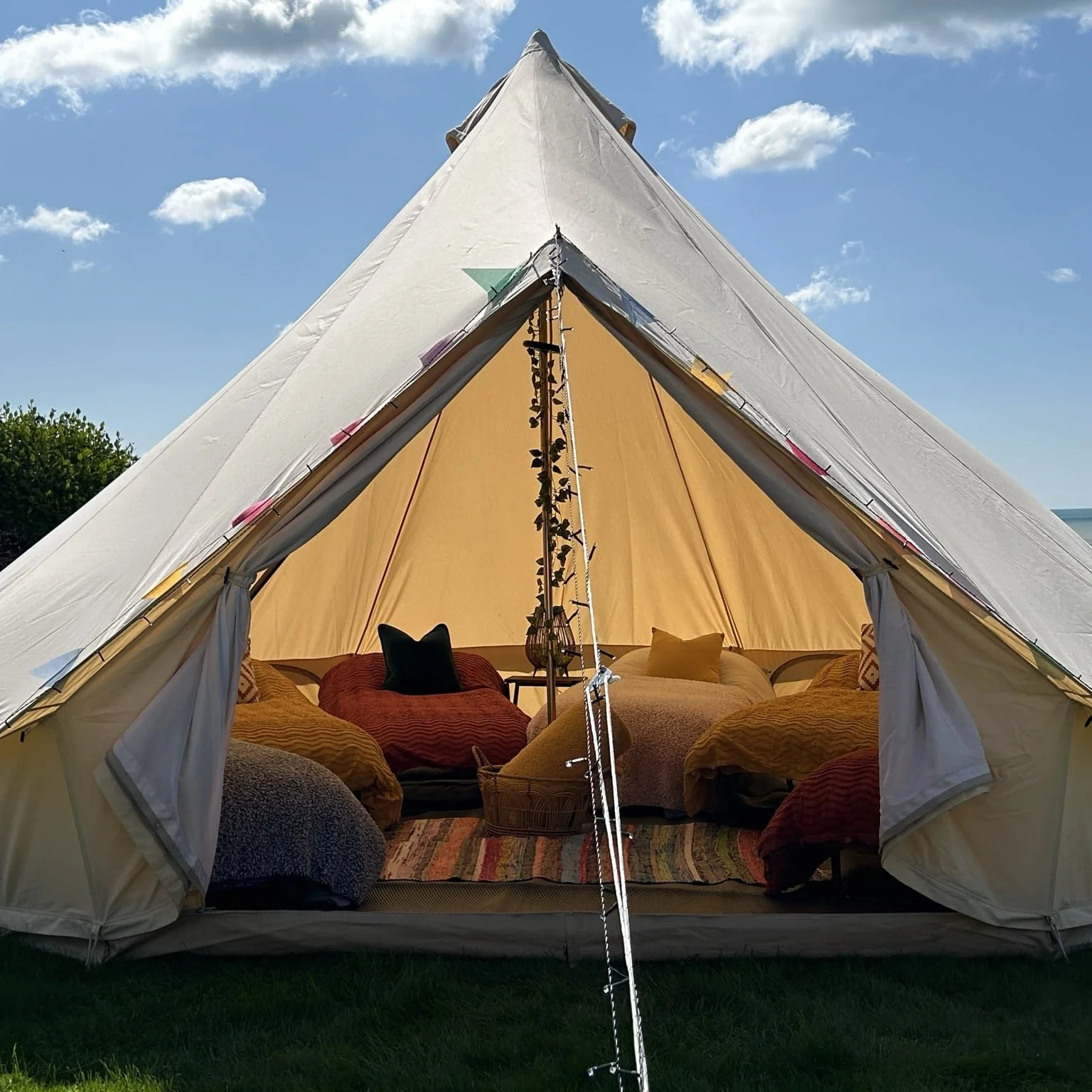 5m Fireproof Bell Tent With Stove Hole & Flap - Image 8