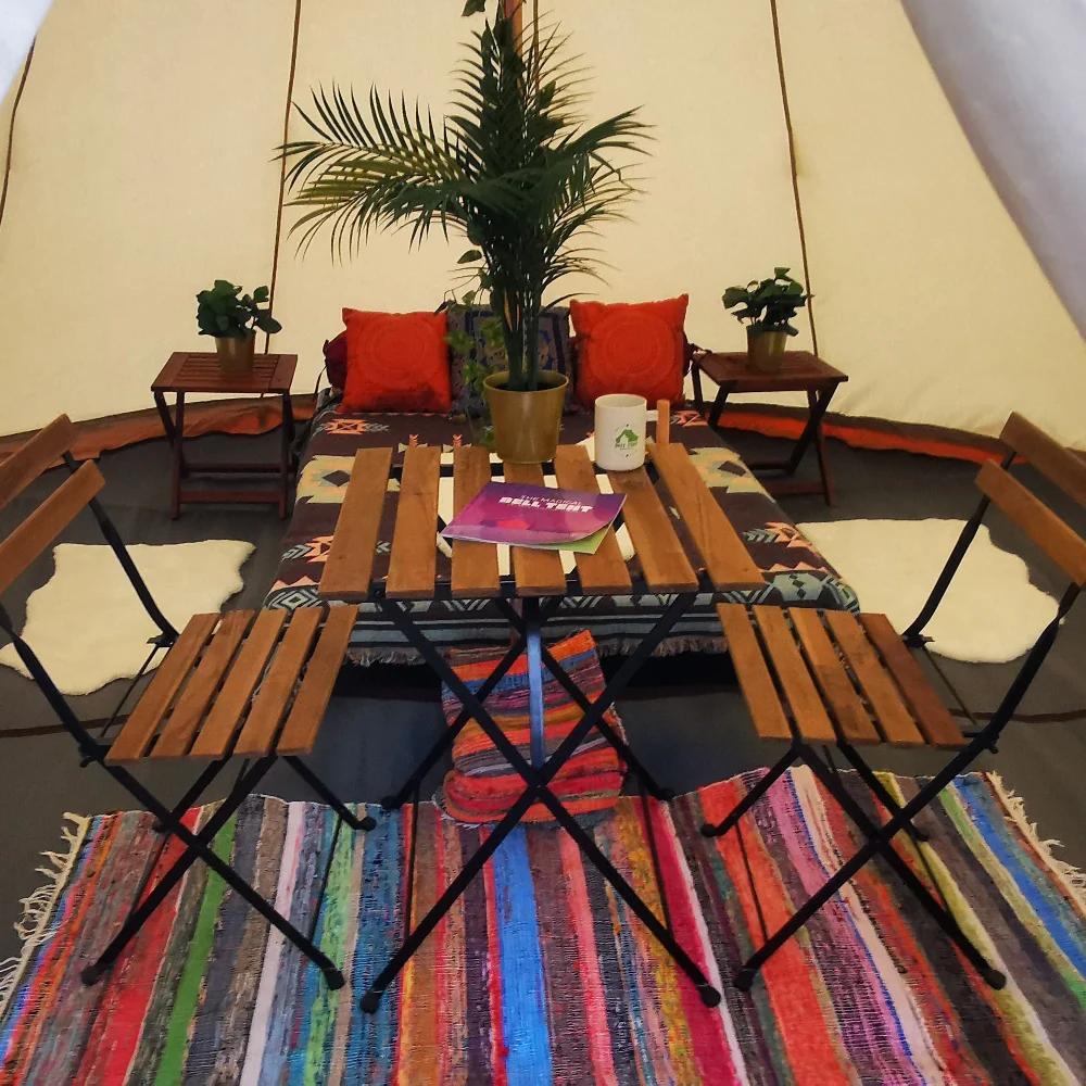 5m Tipi Tent Fireproof With Stove Hole & Flap - Image 16