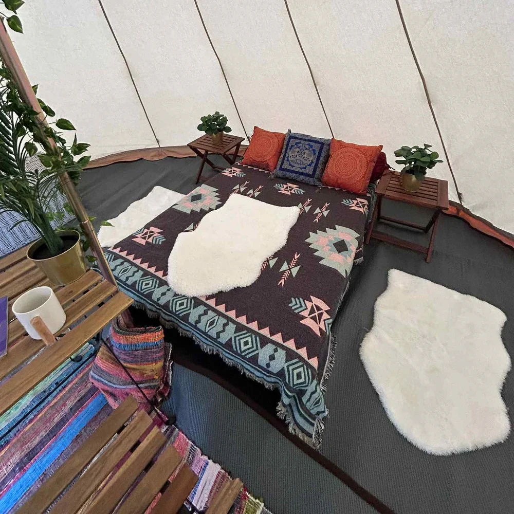 5m Tipi Tent Fireproof With Stove Hole & Flap - Image 22