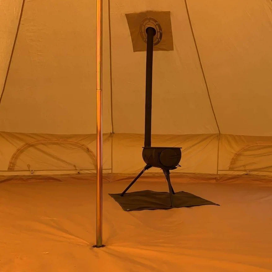 6m Bell Tent Fireproof With Stove Hole & Flap - Image 12