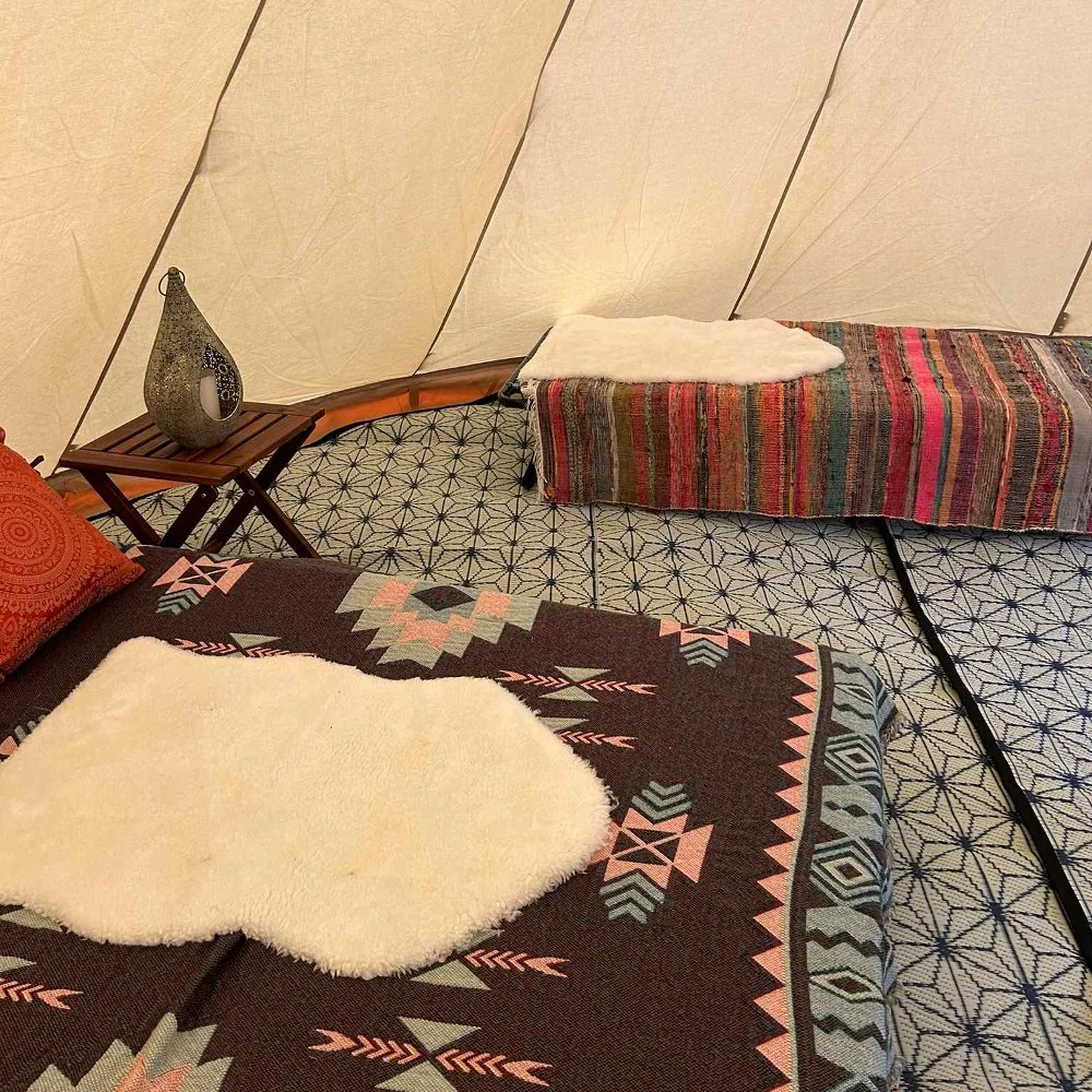 6m Tipi Tent Fireproof With Stove Hole & Flap - Image 14