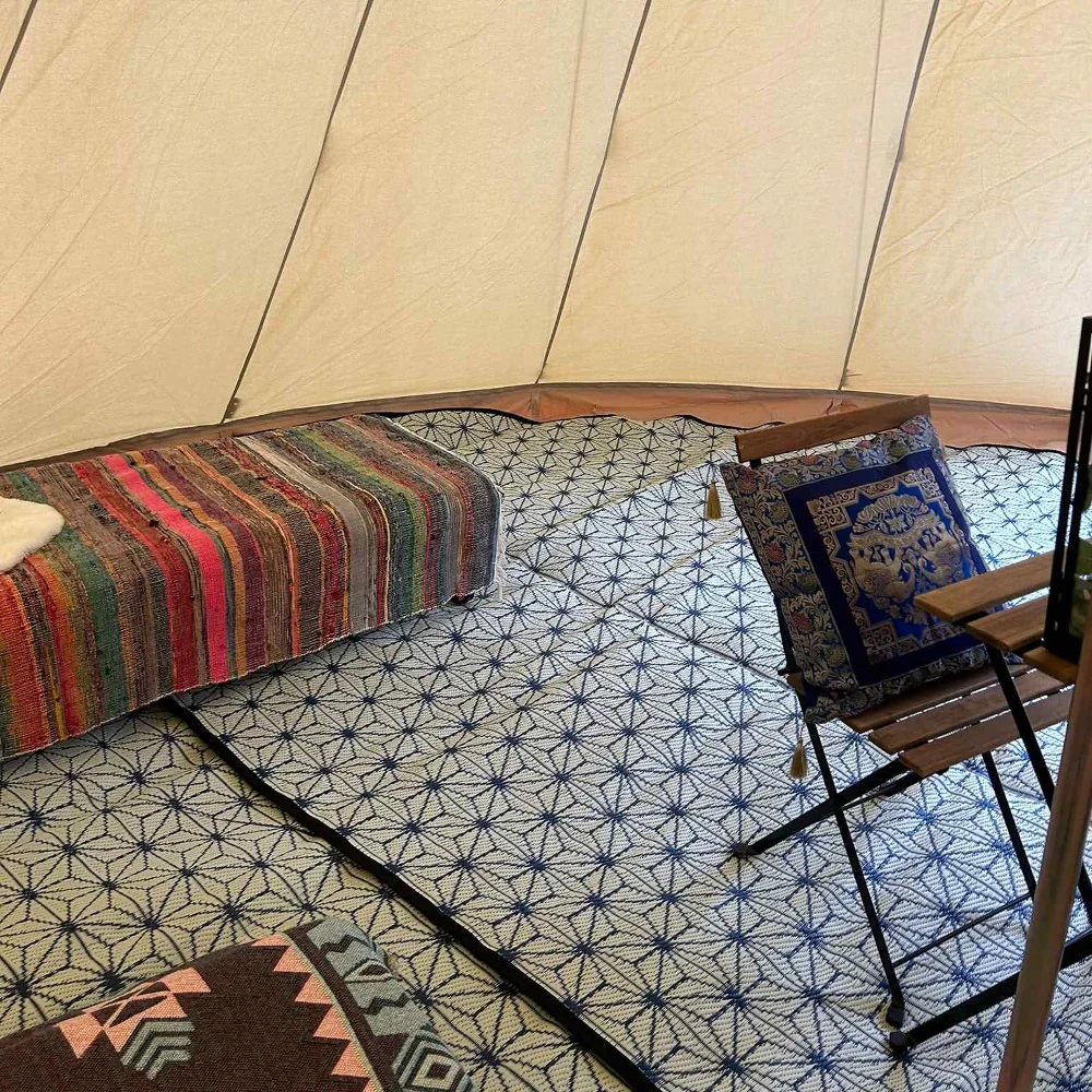 6m Tipi Tent Fireproof With Stove Hole & Flap - Image 15