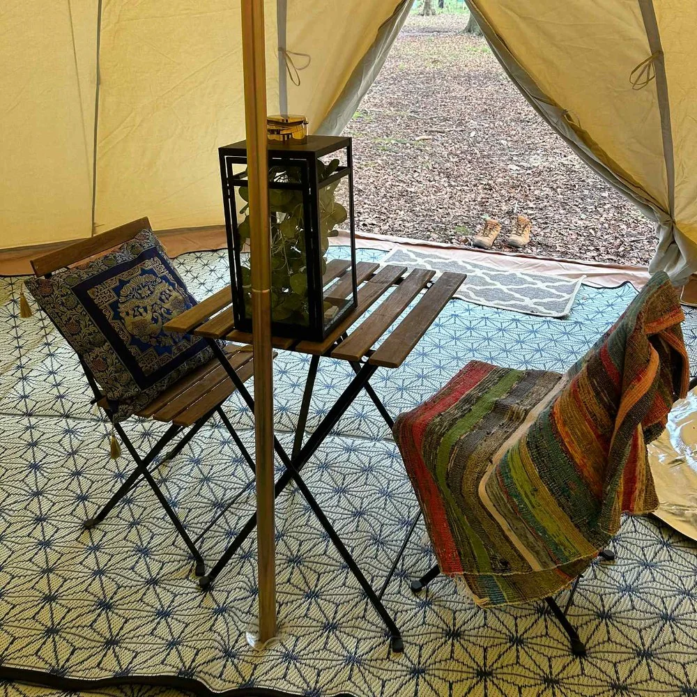 6m Tipi Tent Fireproof With Stove Hole & Flap - Image 16