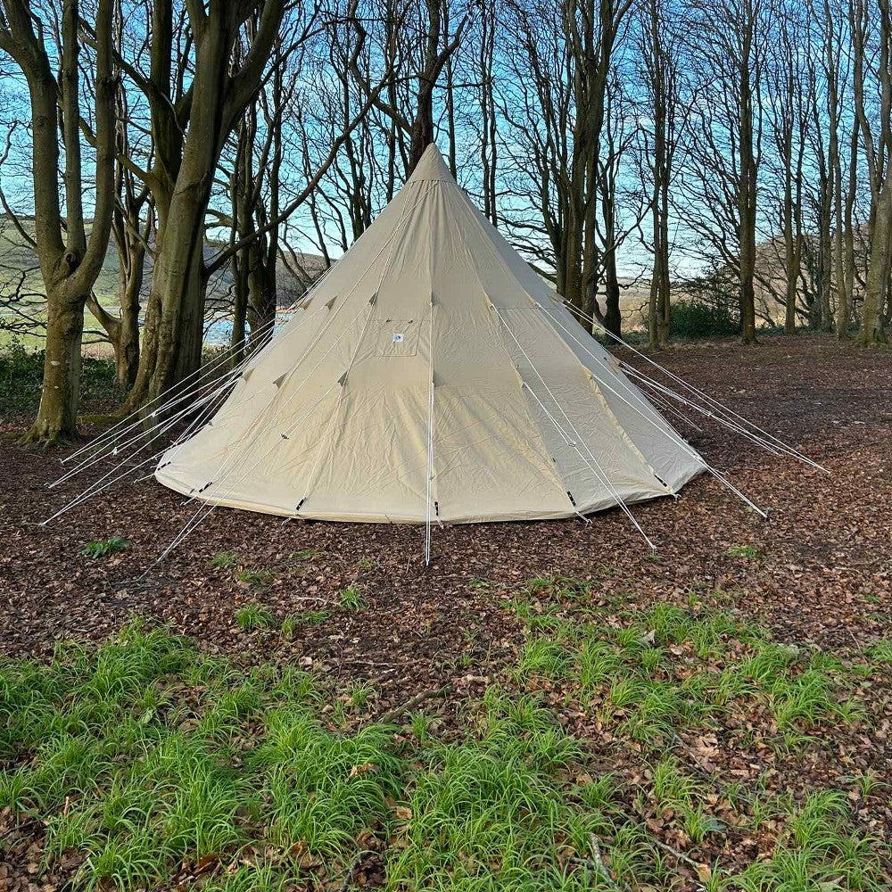 6m Tipi Tent Fireproof With Stove Hole & Flap - Image 3