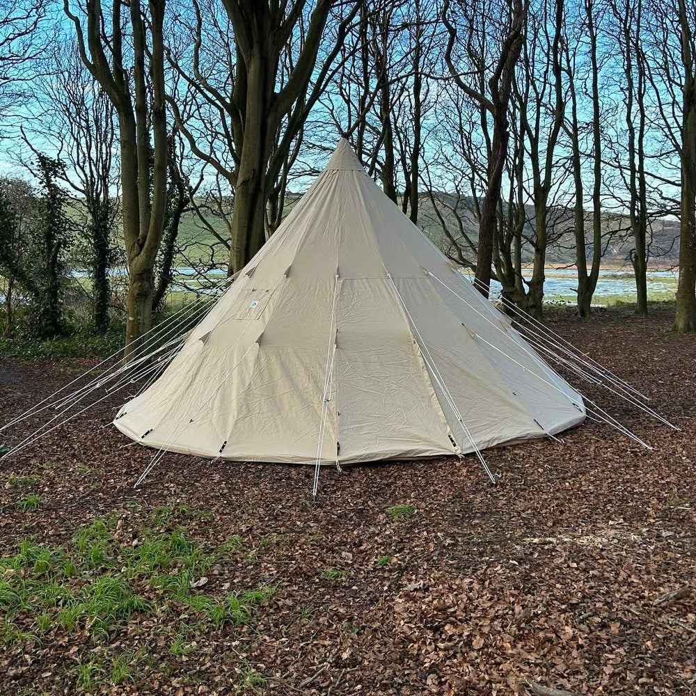 6m Tipi Tent Fireproof With Stove Hole & Flap - Image 4