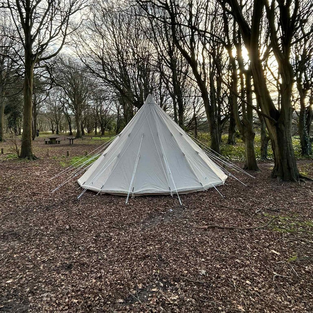 6m Tipi Tent Fireproof With Stove Hole & Flap - Image 7