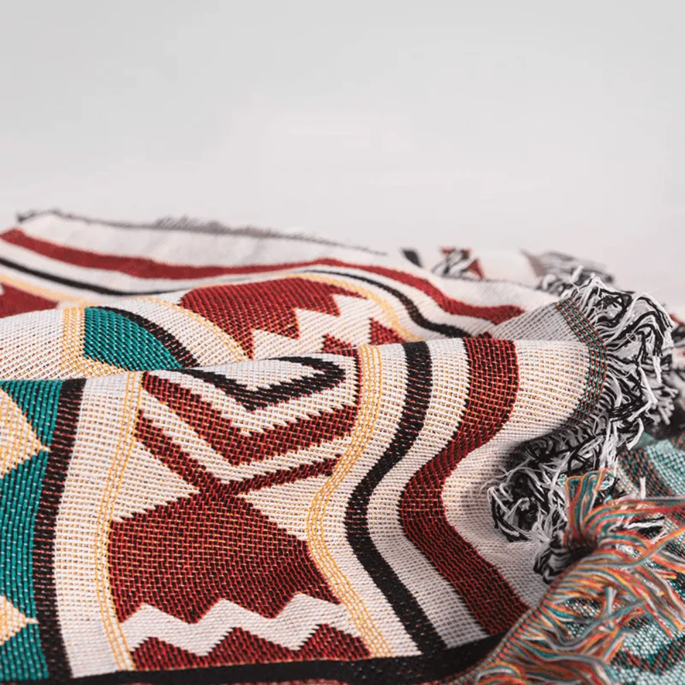 Bohemian Reversible Cotton Blanket - Image 5