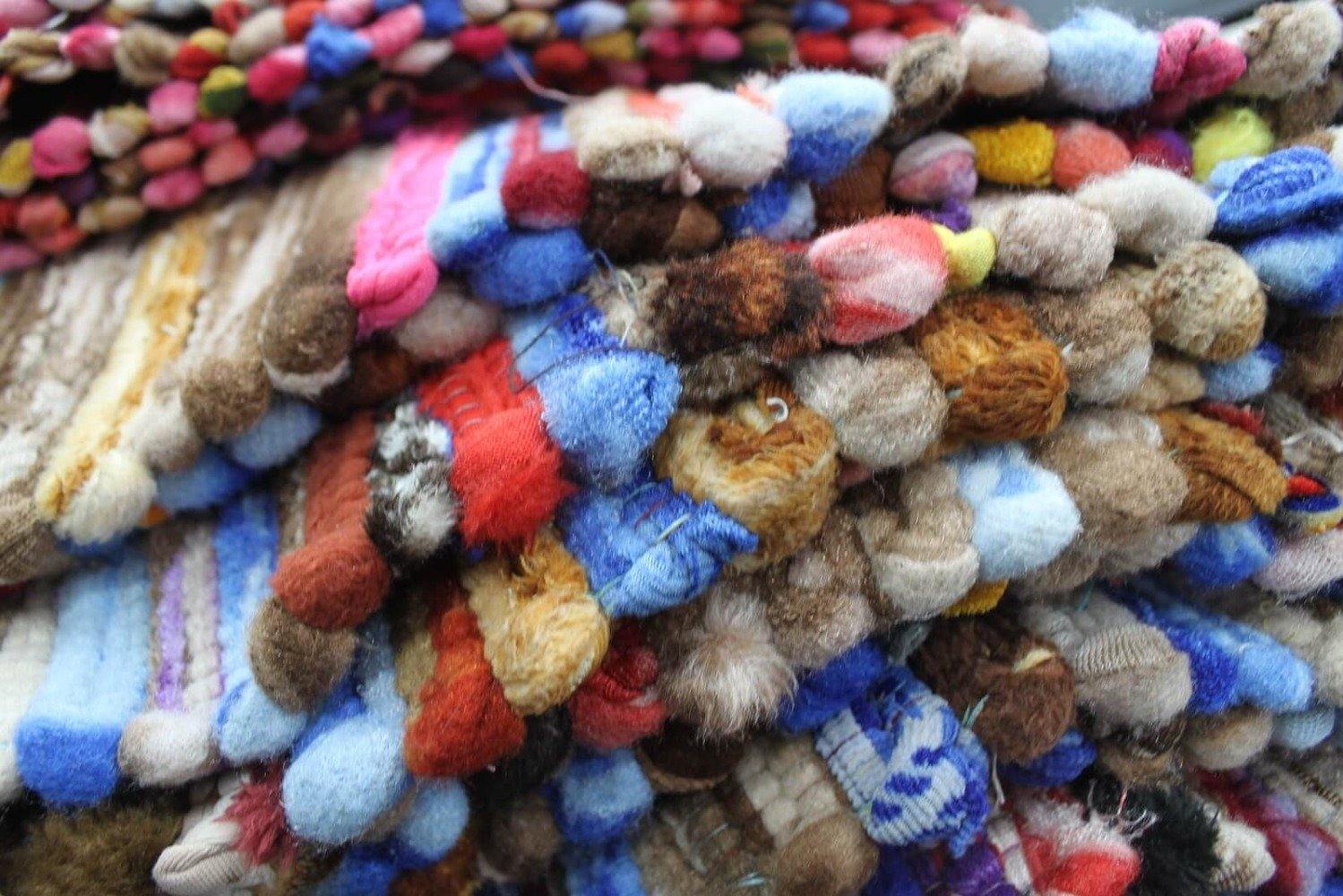 Indian Velvet Rag Rug - Image 3
