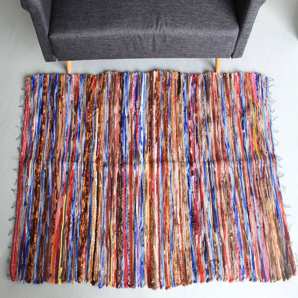 Indian Velvet Rag Rug - Image 4