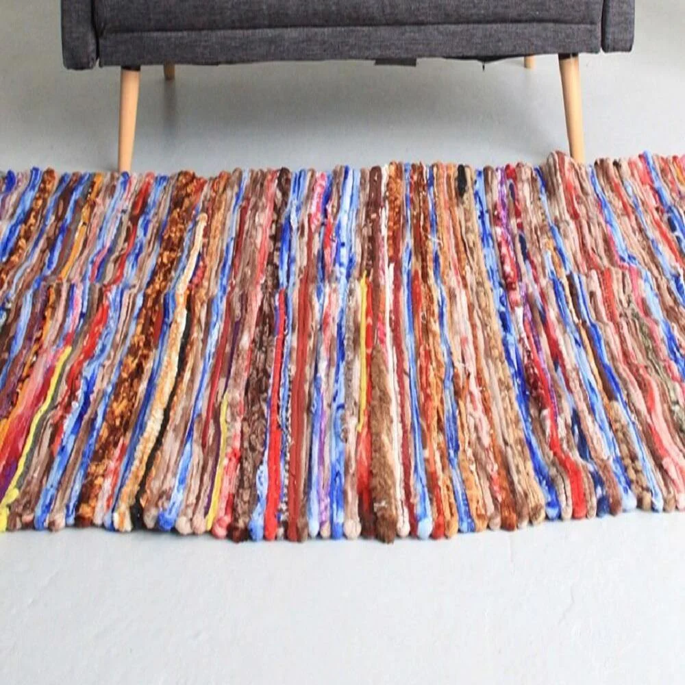 Indian Velvet Rag Rug - Image 5