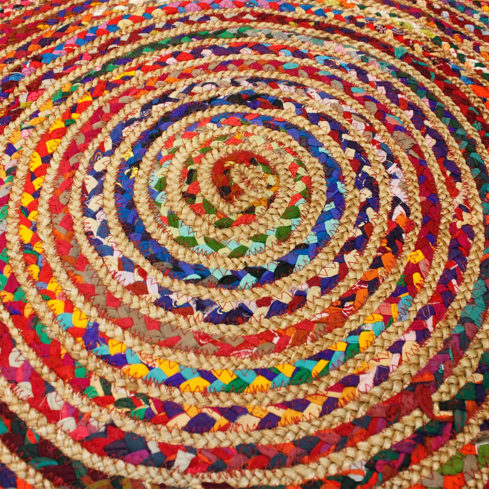 Round Jute and Recycled Soft Cotton Rugs - Image 3