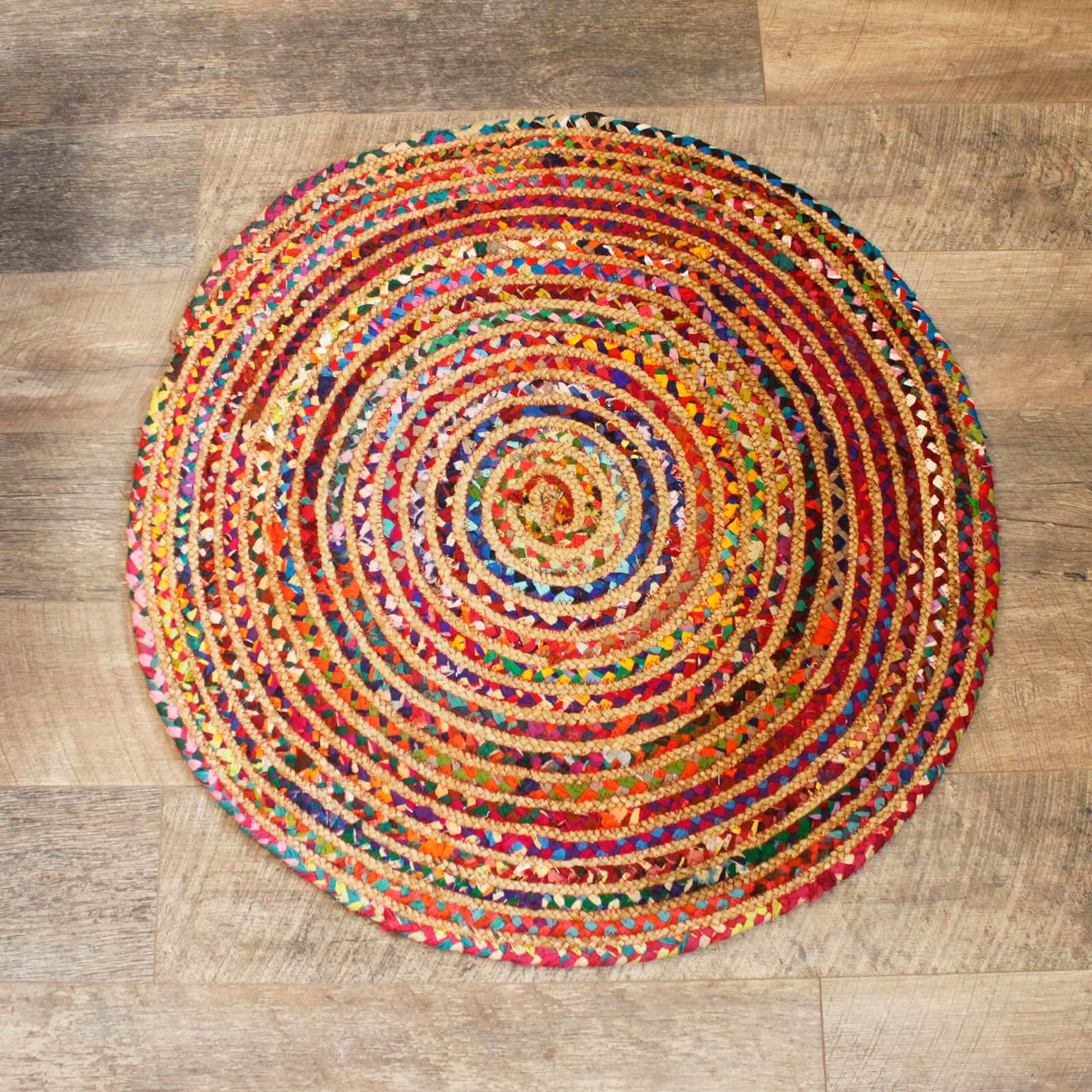 Round Jute and Recycled Soft Cotton Rugs - Image 5