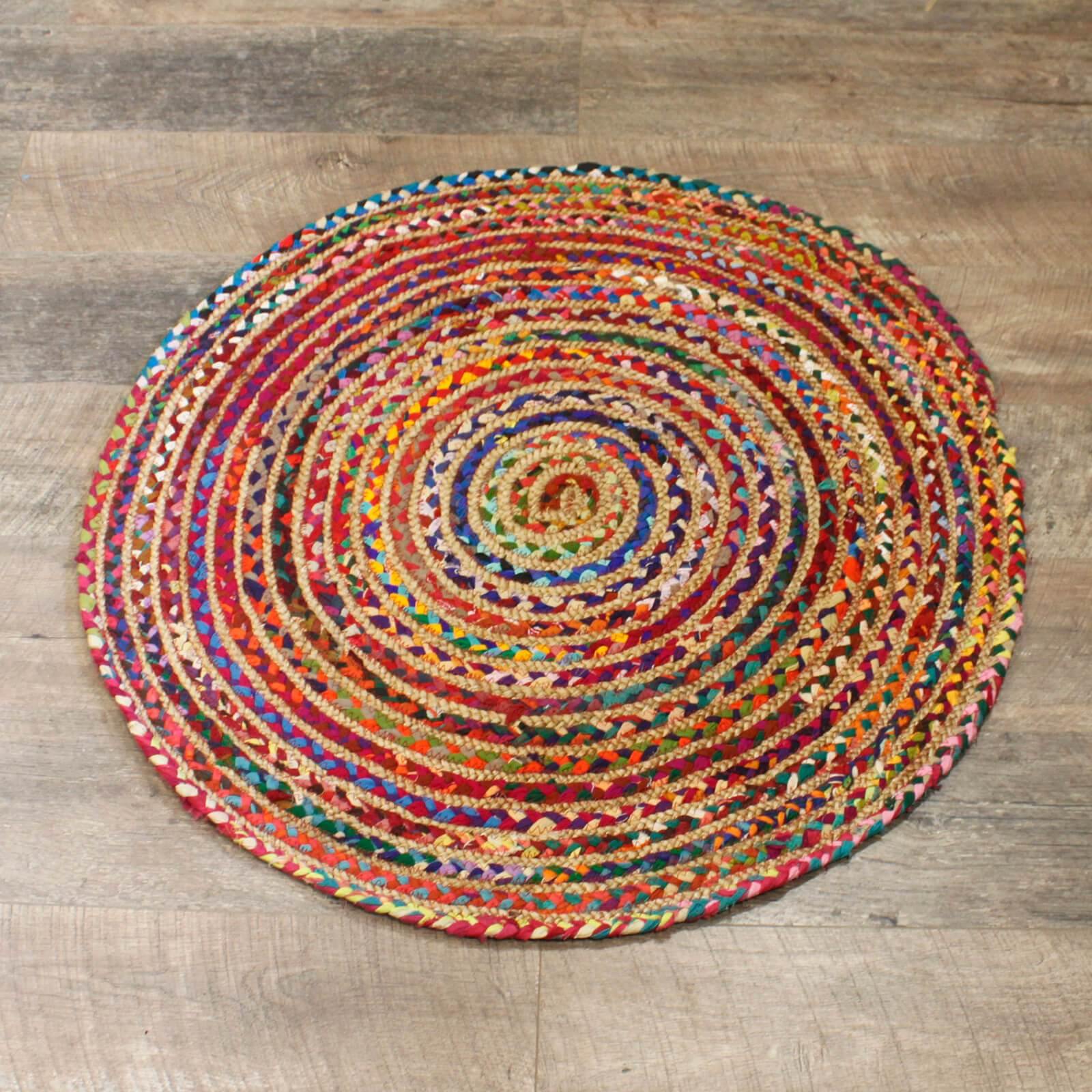 Round Jute and Recycled Soft Cotton Rugs - Image 6