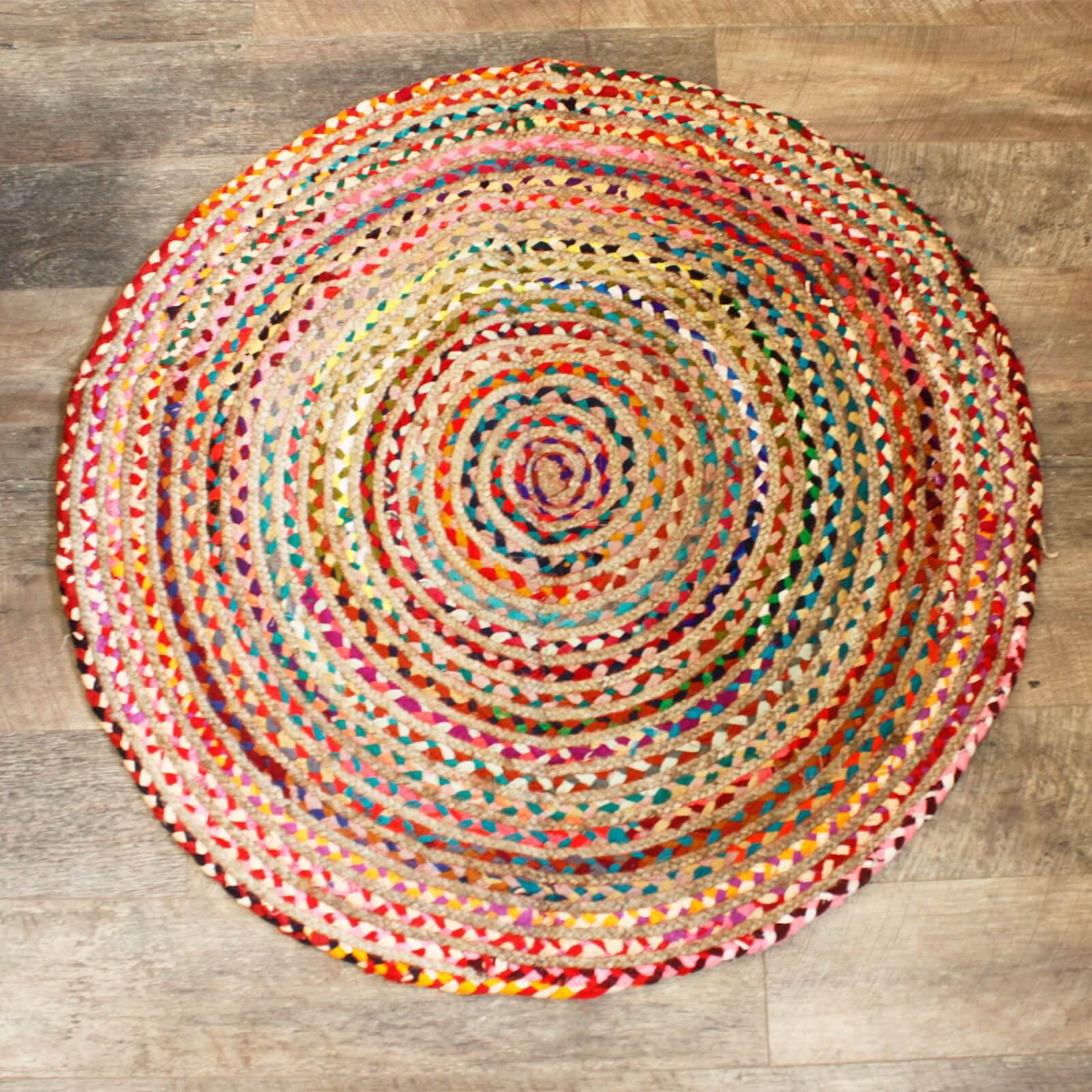 Round Jute and Recycled Soft Cotton Rugs - Image 7