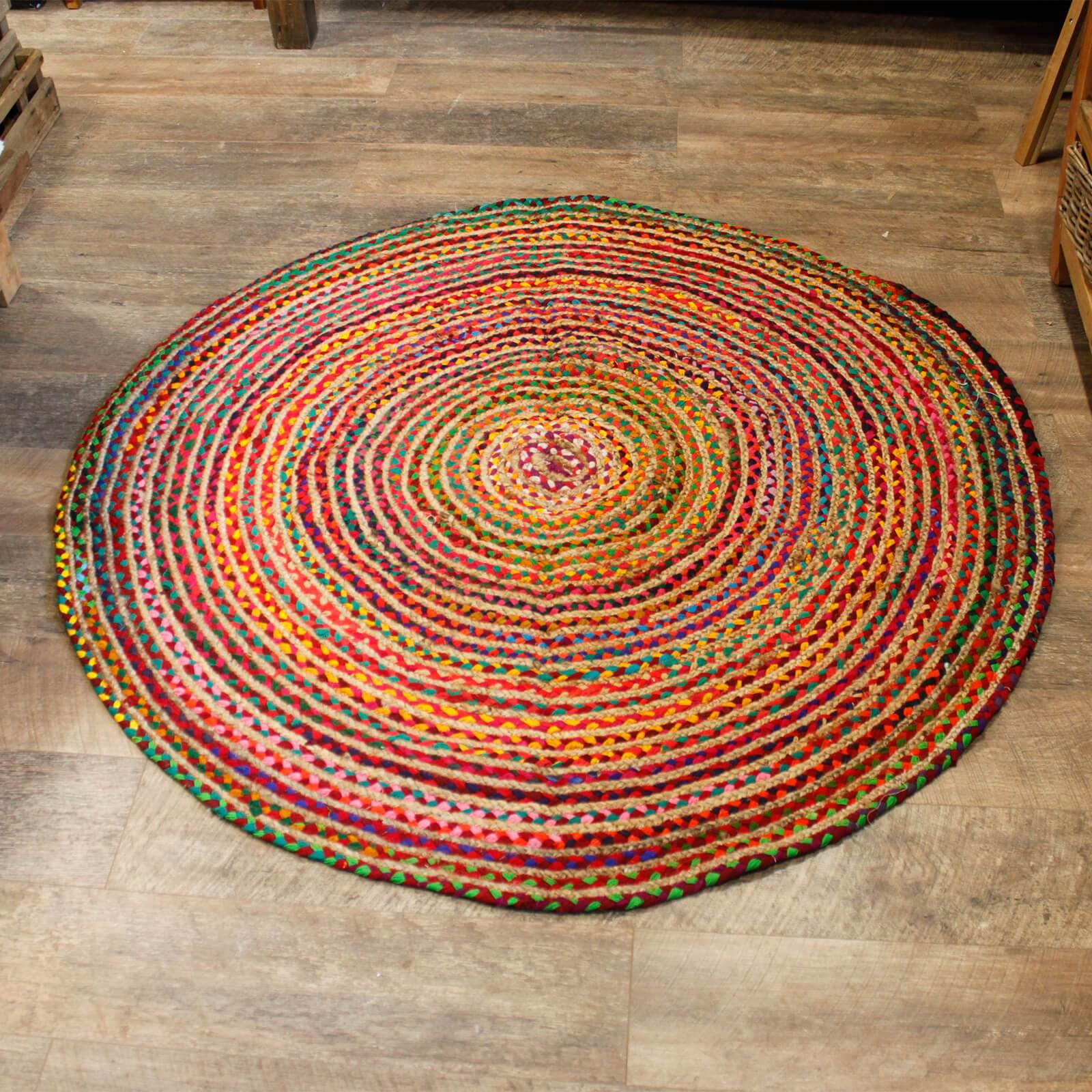 Round Jute and Recycled Soft Cotton Rugs - Image 8