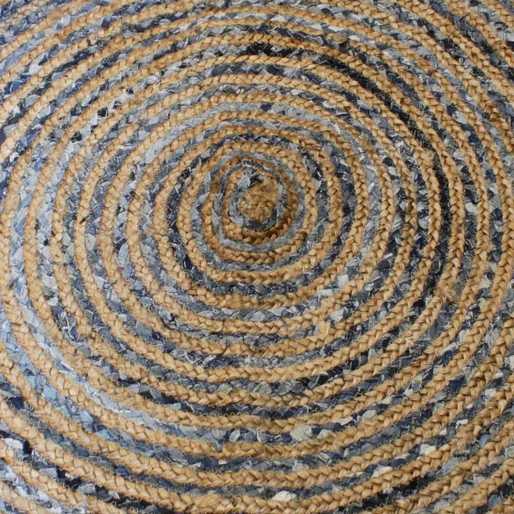 Round Jute and Recycled Soft Denim Rugs - Image 4