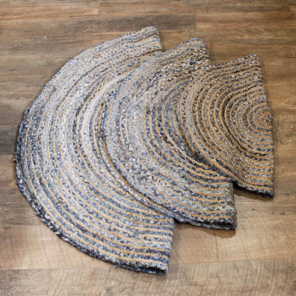 Round Jute and Recycled Soft Denim Rugs - Image 6