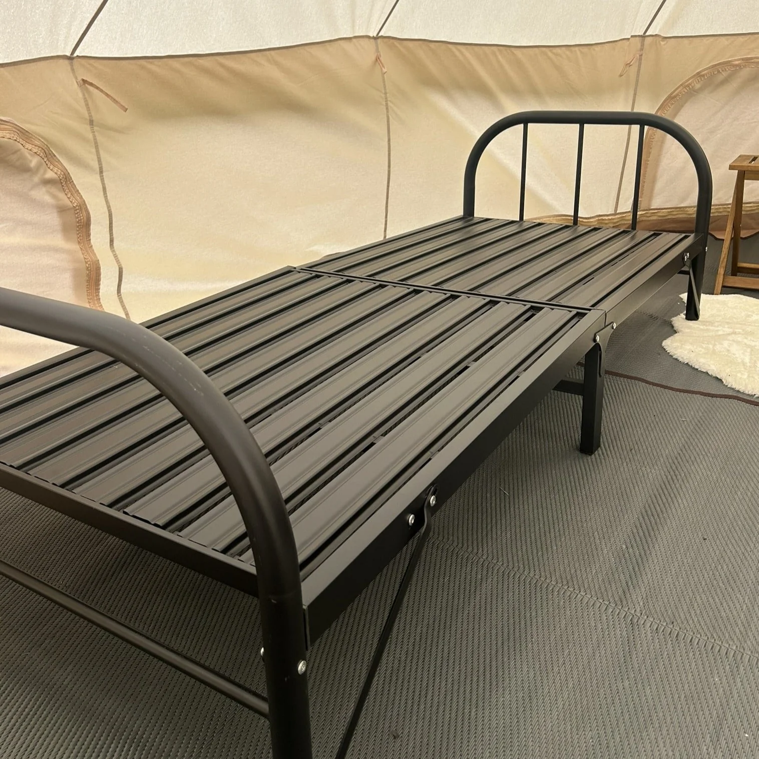 Ultra-Comfort Camping Bed: Lightweight Foldable Frame with Luxury Mattress & Memory Foam Topper - Image 3