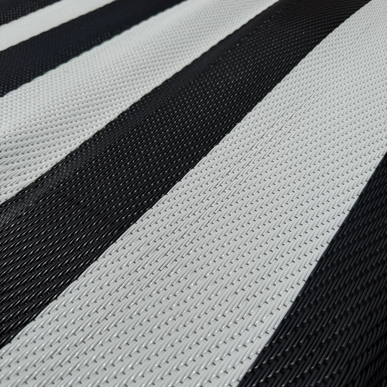 White & Black Stripe Rectangular Camping Mats - Image 3